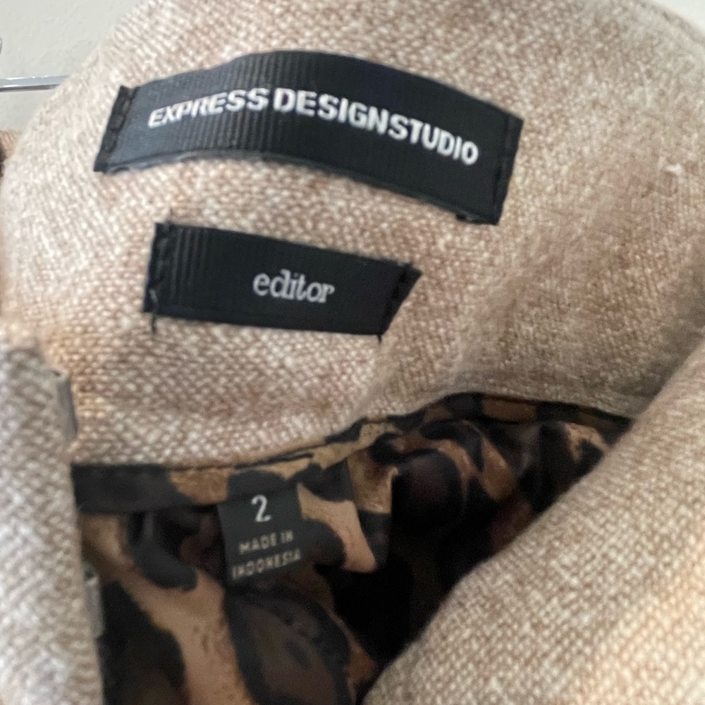 Express Design Studio Editor Tan Tweed Pants Size… - image 6